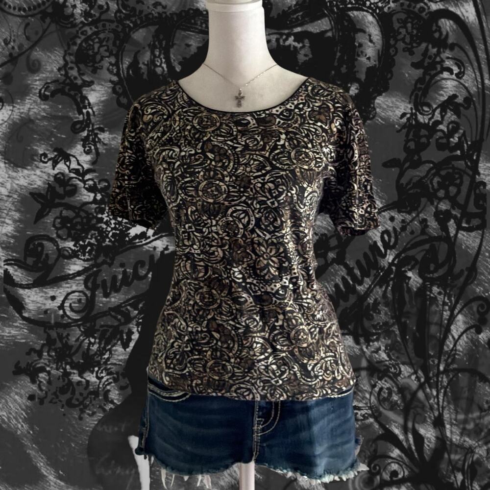 dusty black brown cream tan white fairy boho grunge whimsical top